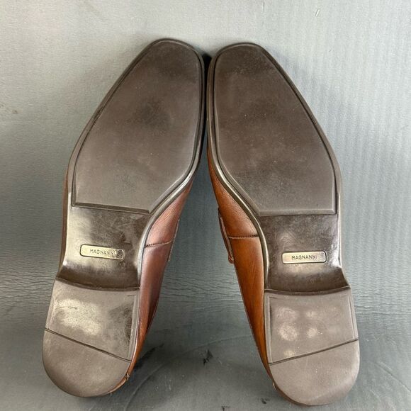 Magnanni brown leather horsebit loafer slip-on shoes men’s size 10 main image 4